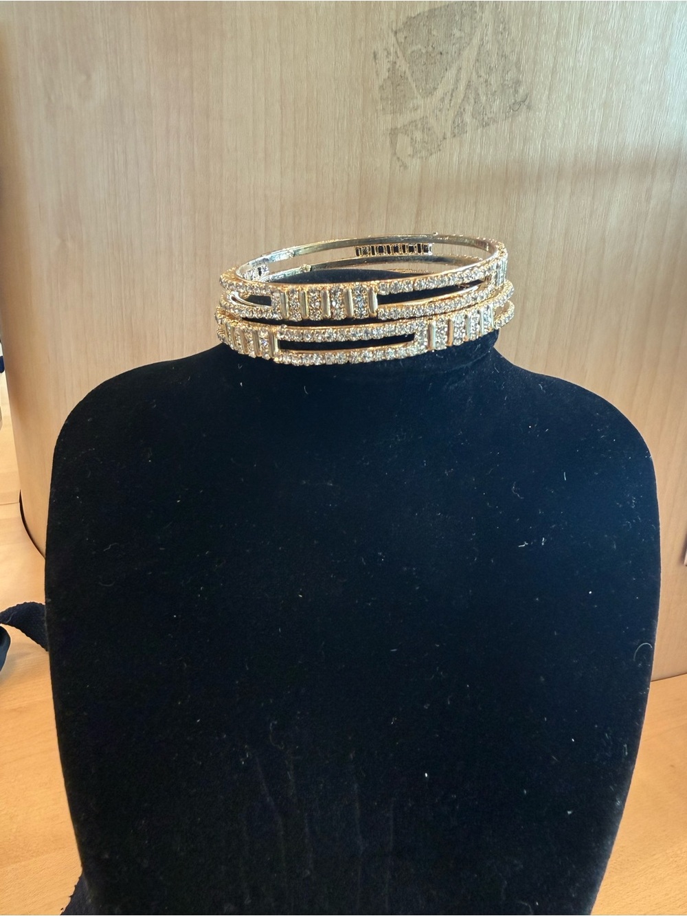 Gold Crystal Bangle Bracelet Set - Women Jewelry